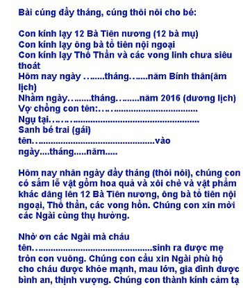bài cúng đầy tháng - Hình 3
