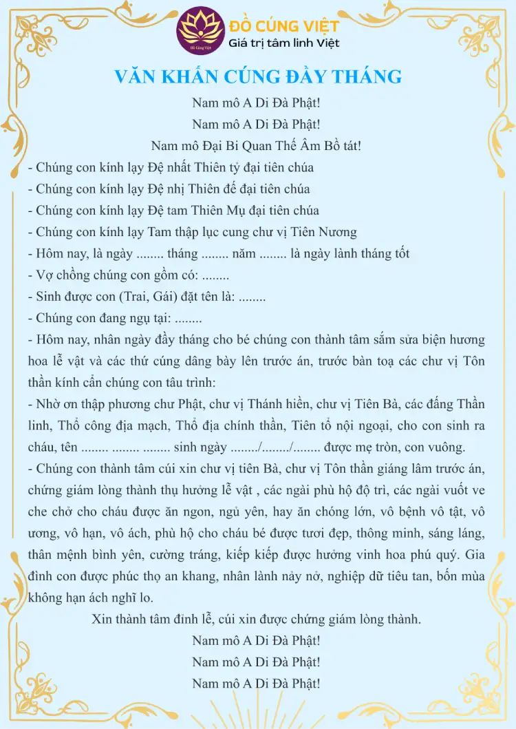 bài cúng đầy tháng - Hình 1