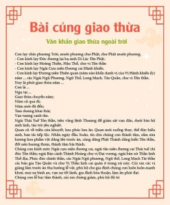 bài cúng đêm giao thừa