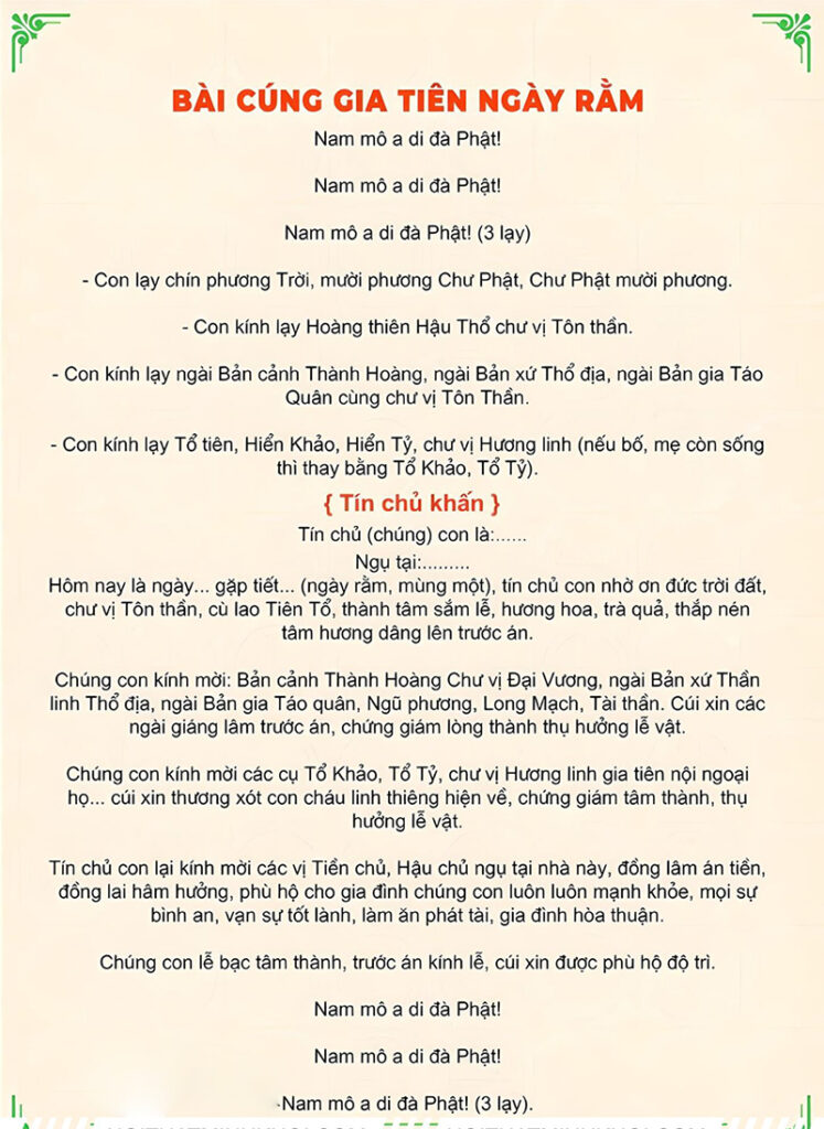 bài cúng ngày rằm - Hình 1