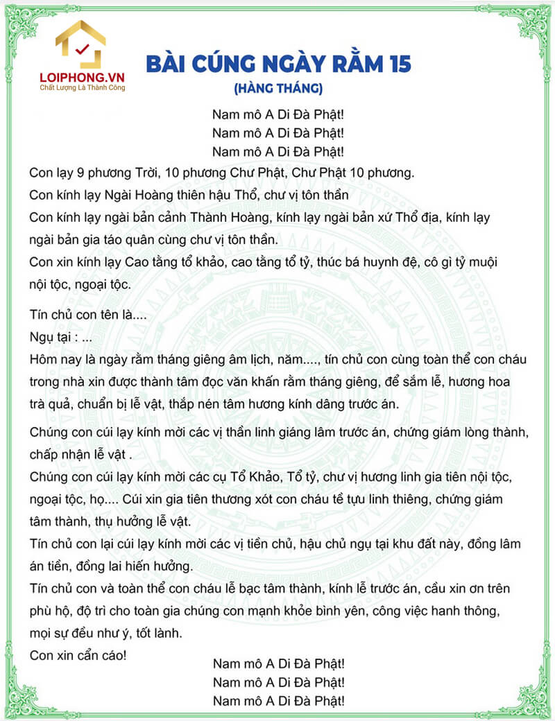 bài cúng rằm - Hình 1