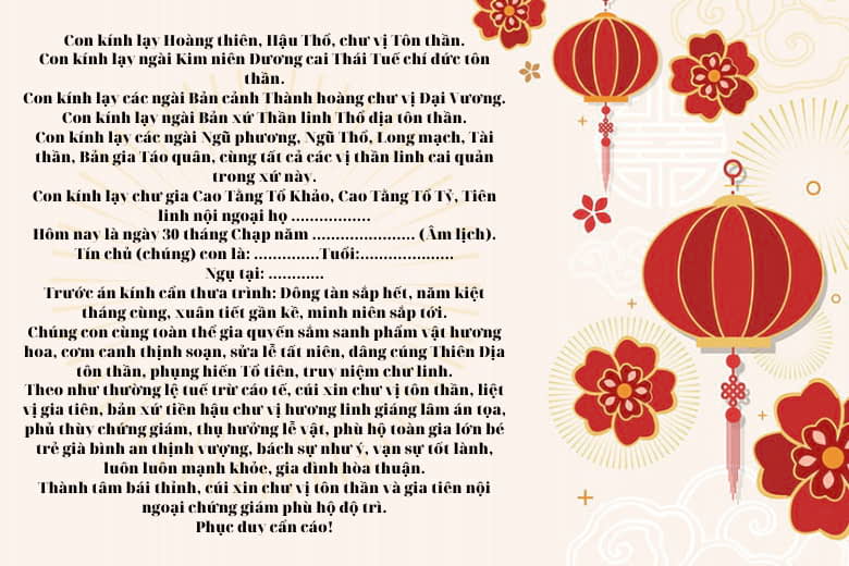 bài cúng tất niên trong nhà - Hình 2