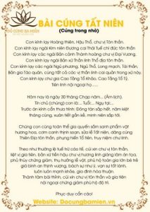 bài cúng tất niên trong nhà