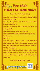 bài cúng thần tài hàng ngày
