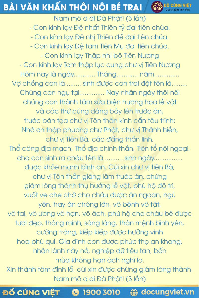 bài cúng thôi nôi - Hình 2