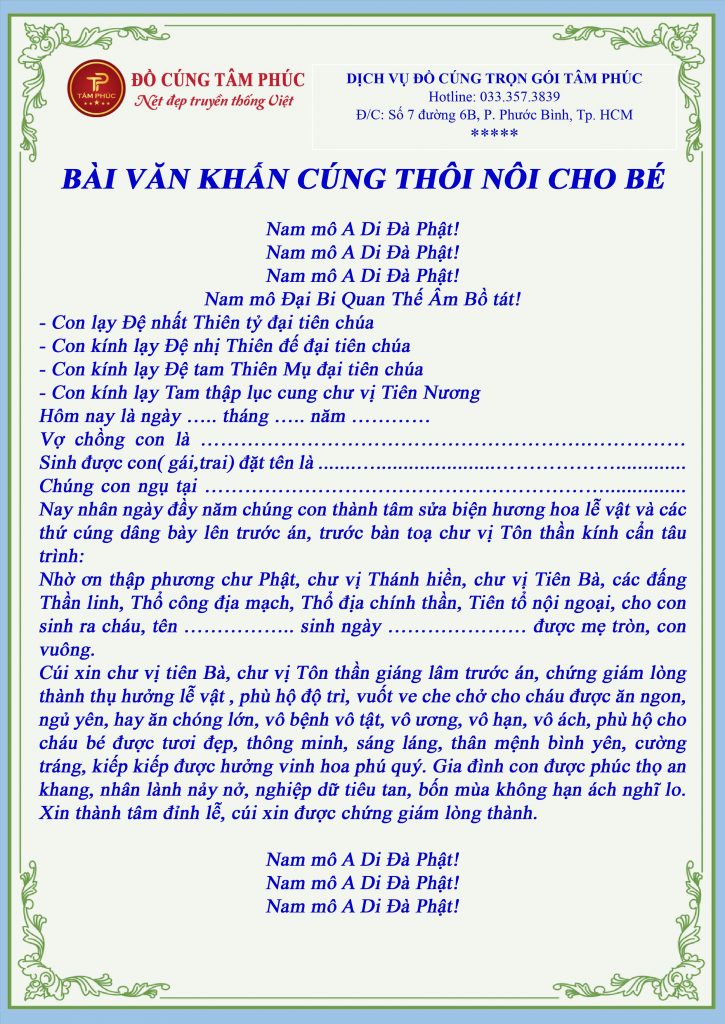 bài cúng thôi nôi - Hình 4