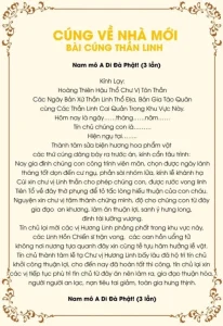 bài cúng về nhà mới