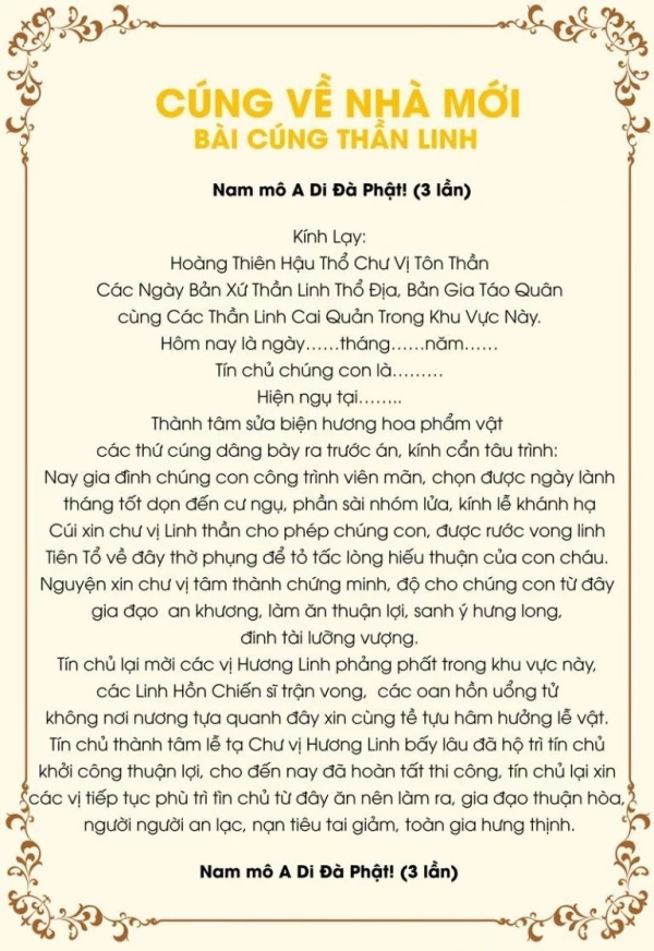 bài cúng về nhà mới - Hình 1