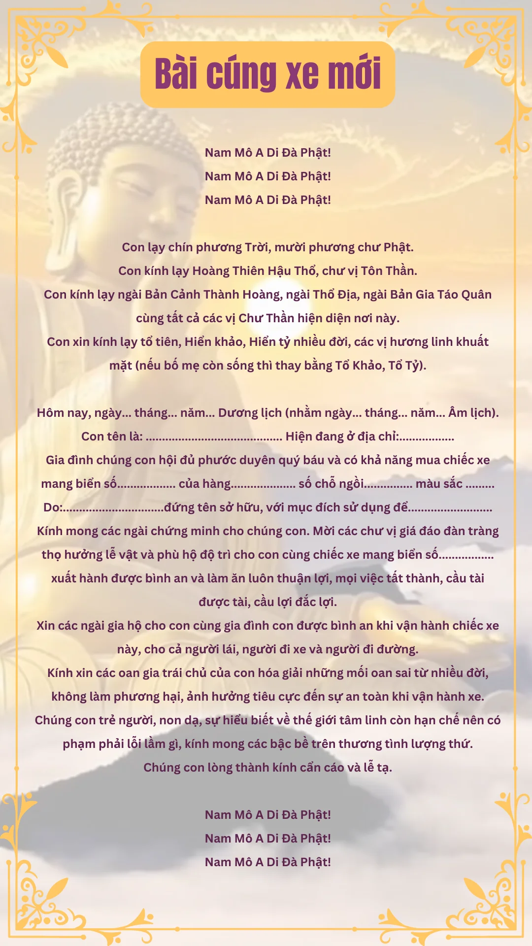 bài cúng xe mới - Hình 4