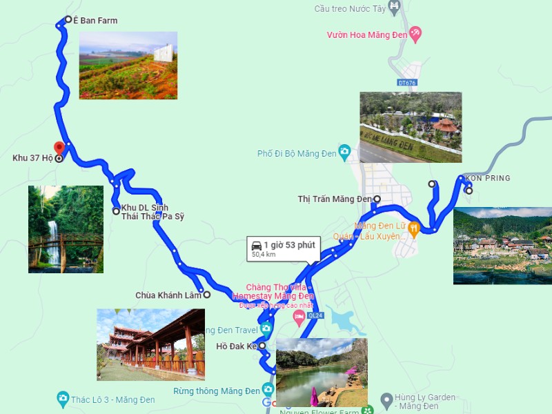 bản đồ du lịch măng đen - Hình 2