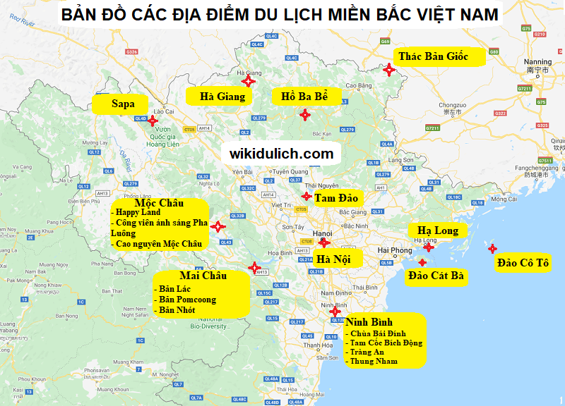 bản đồ du lịch miền bắc - Hình 1