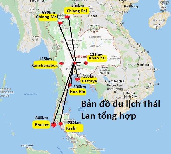 bản đồ du lịch thái lan - Hình 2
