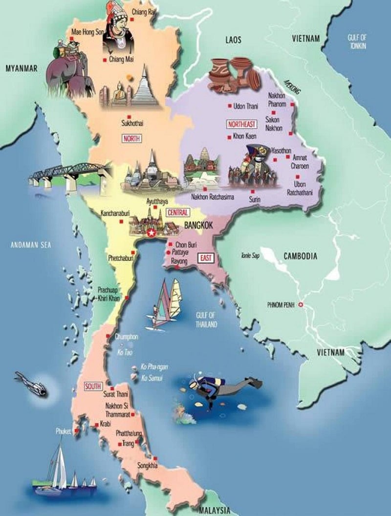 bản đồ du lịch thái lan - Hình 1