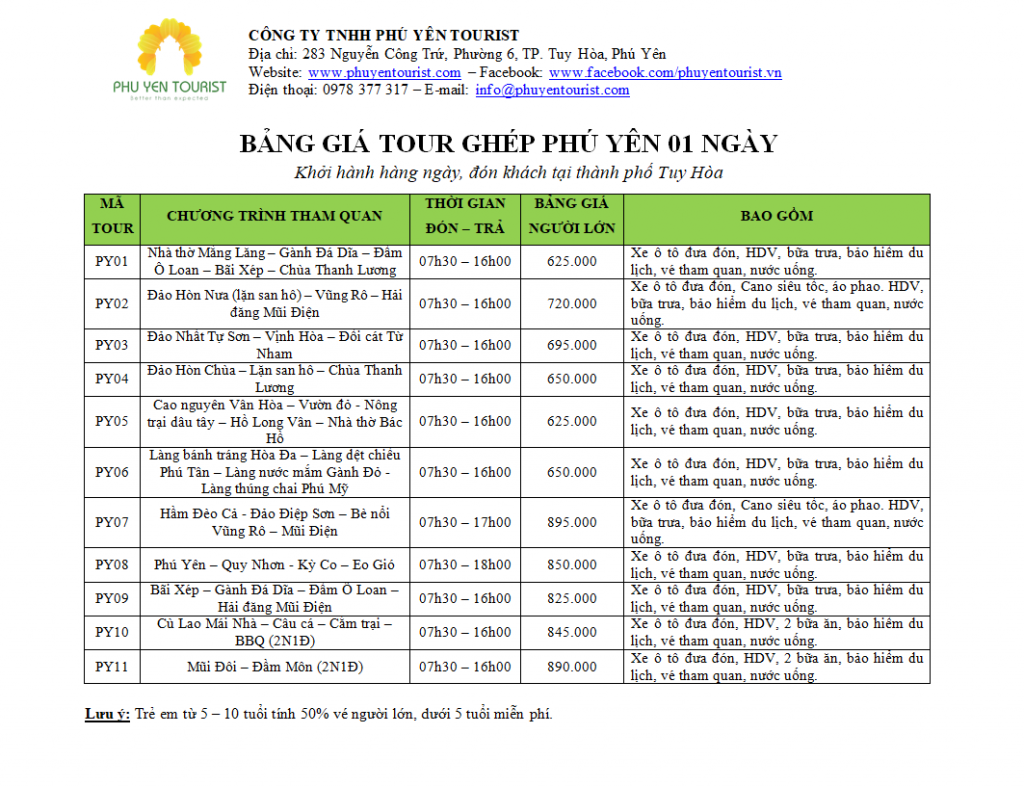 bảng giá tour du lịch - Hình 5