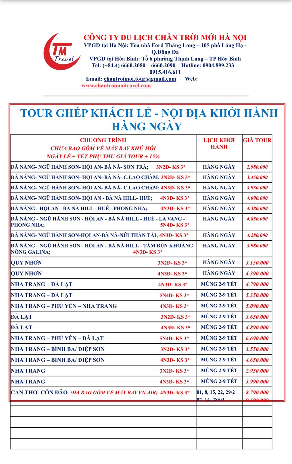 bằng giá tour du lịch trong nước - Hình 3