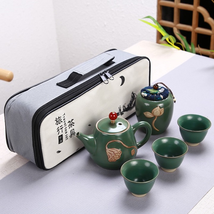 bộ ấm trà du lịch mini - Hình 4