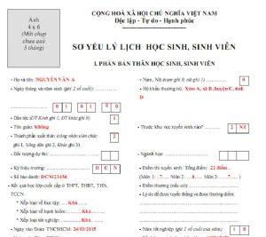 đối tượng dự thi trong sơ yếu lý lịch là gì