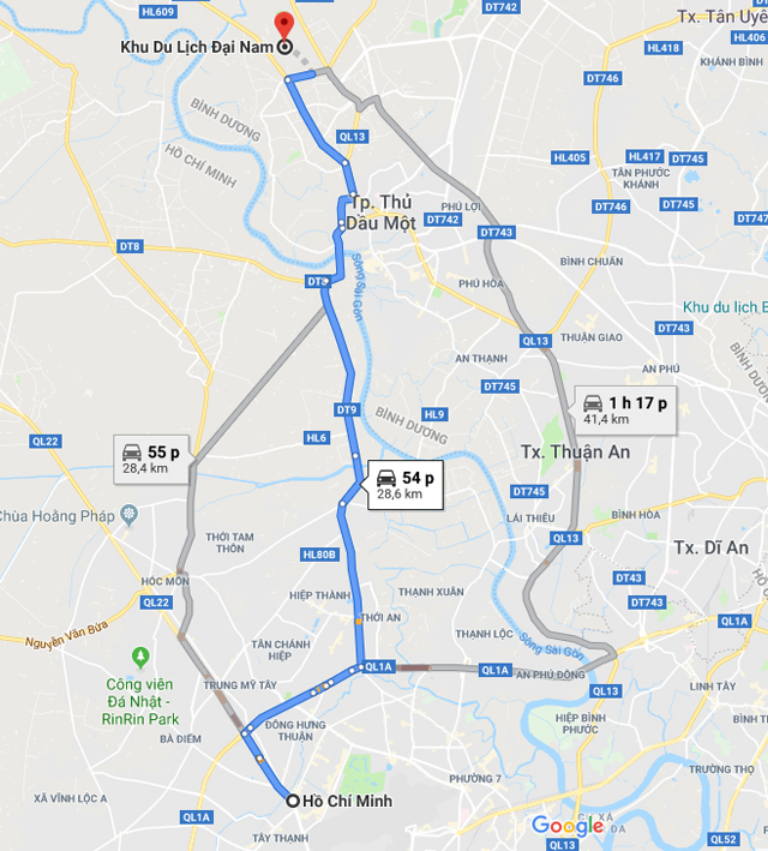 đường đi khu du lịch đại nam - Hình 2