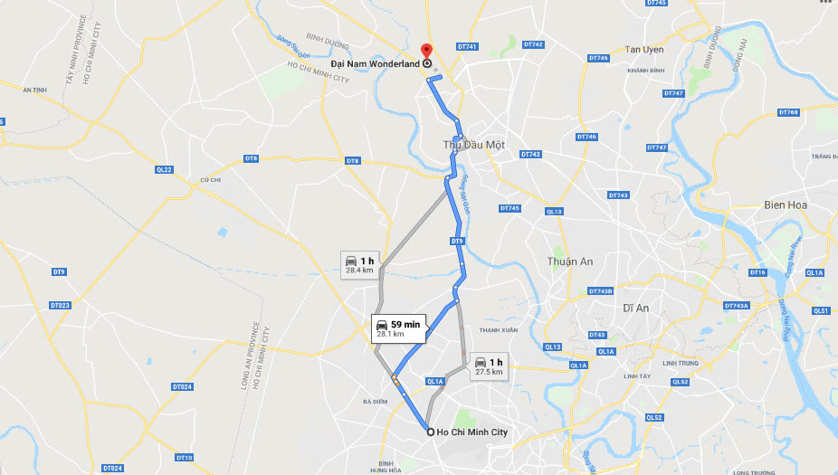 đường đi khu du lịch đại nam - Hình 1