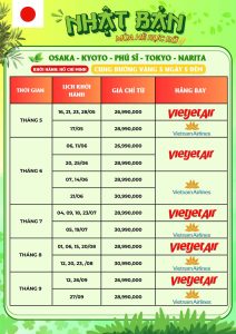 giá tour du lịch nhật bản