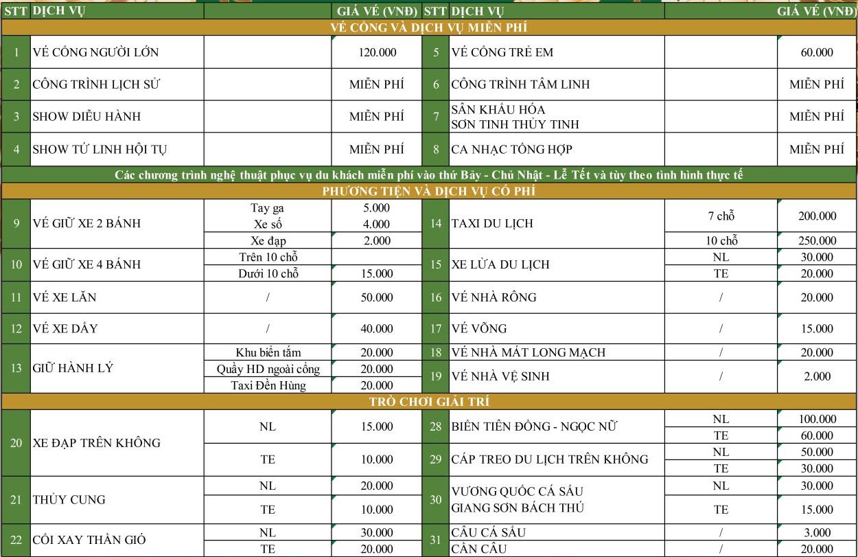 giá vé khu du lịch suối tiên - Hình 4