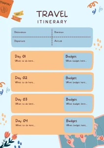 kế hoạch cho chuyến đi du lịch