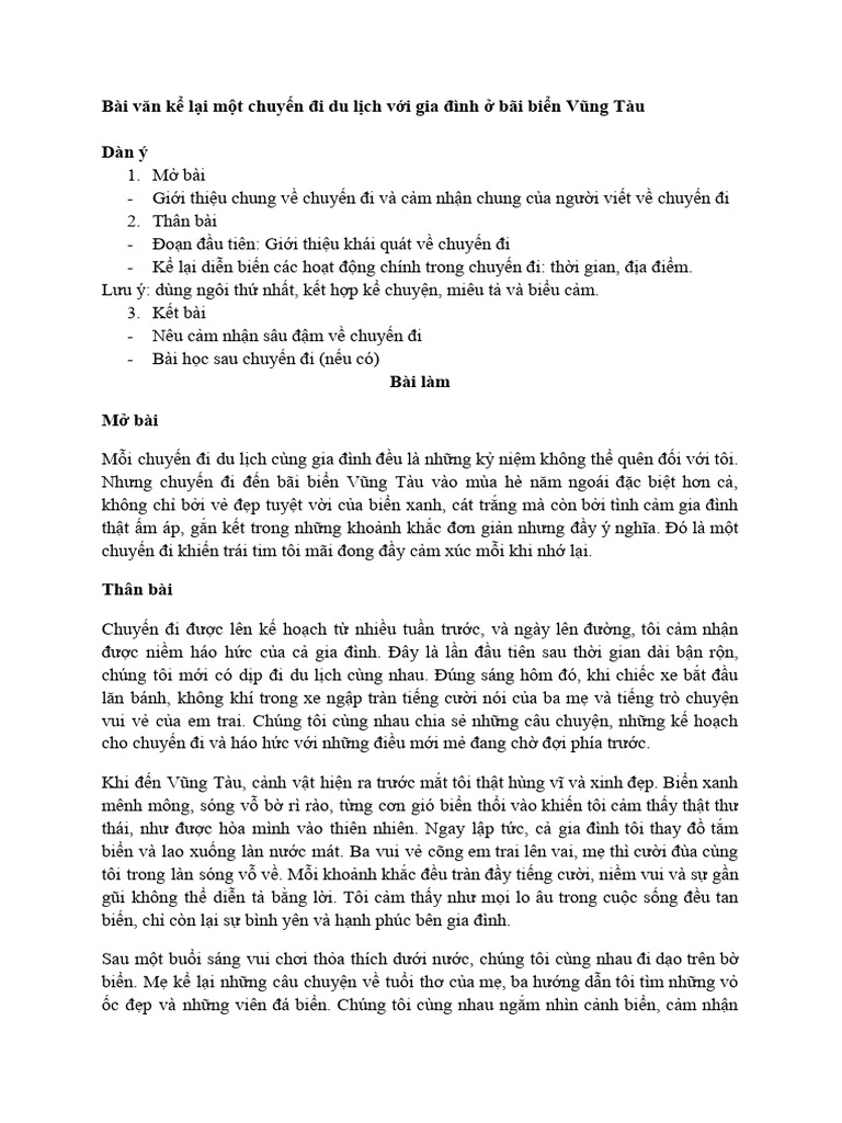 kể lại một chuyến đi du lịch cùng gia đình ngắn - Hình 4