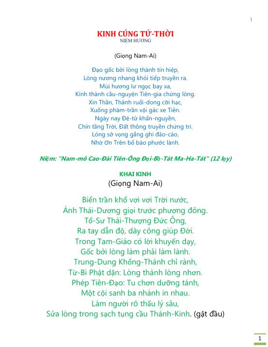 kinh cúng tứ thời - Hình 1