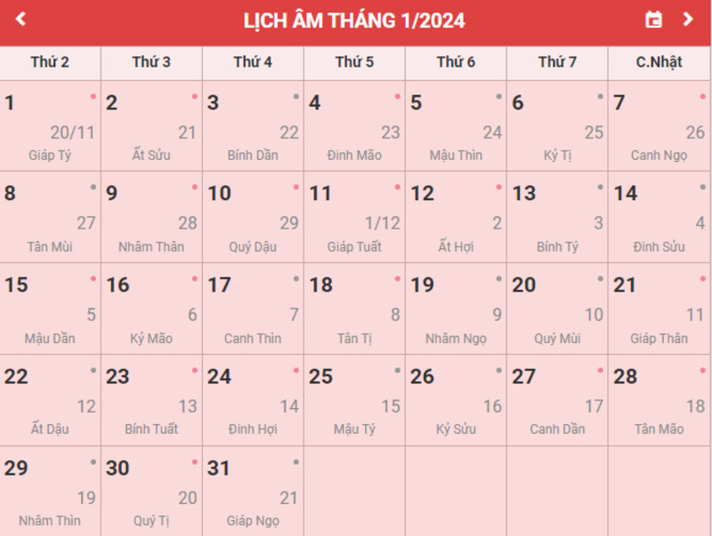lịch âm tháng này đủ hay thiếu - Hình 2