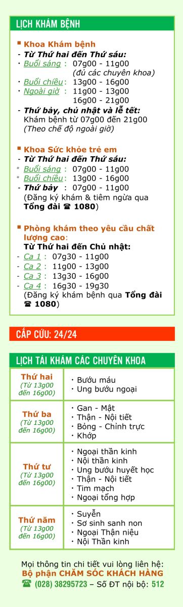 lịch khám bệnh viện nhi đồng 2 công nguyễn du - Hình 1
