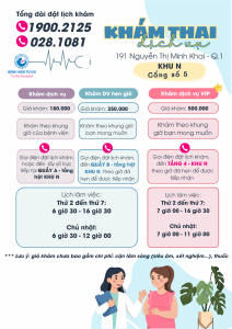 lịch khám bệnh viện từ dũ