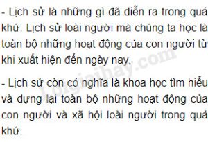 lịch sử là gì em hãy nêu một ví dụ cụ thể