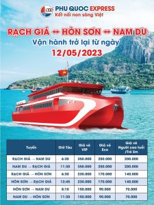 lịch tàu chạy rạch giá nam du