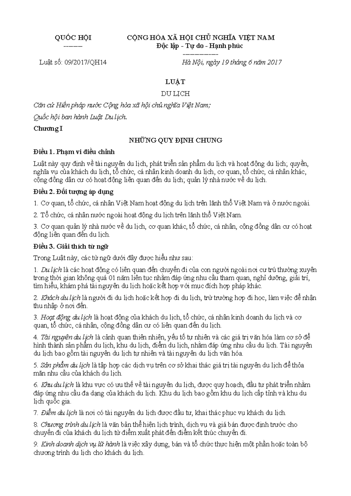 luật du lịch số 09/2017/qh14 - Hình 5