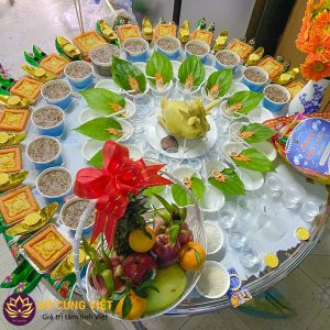 mâm cúng đầy tháng bé trai