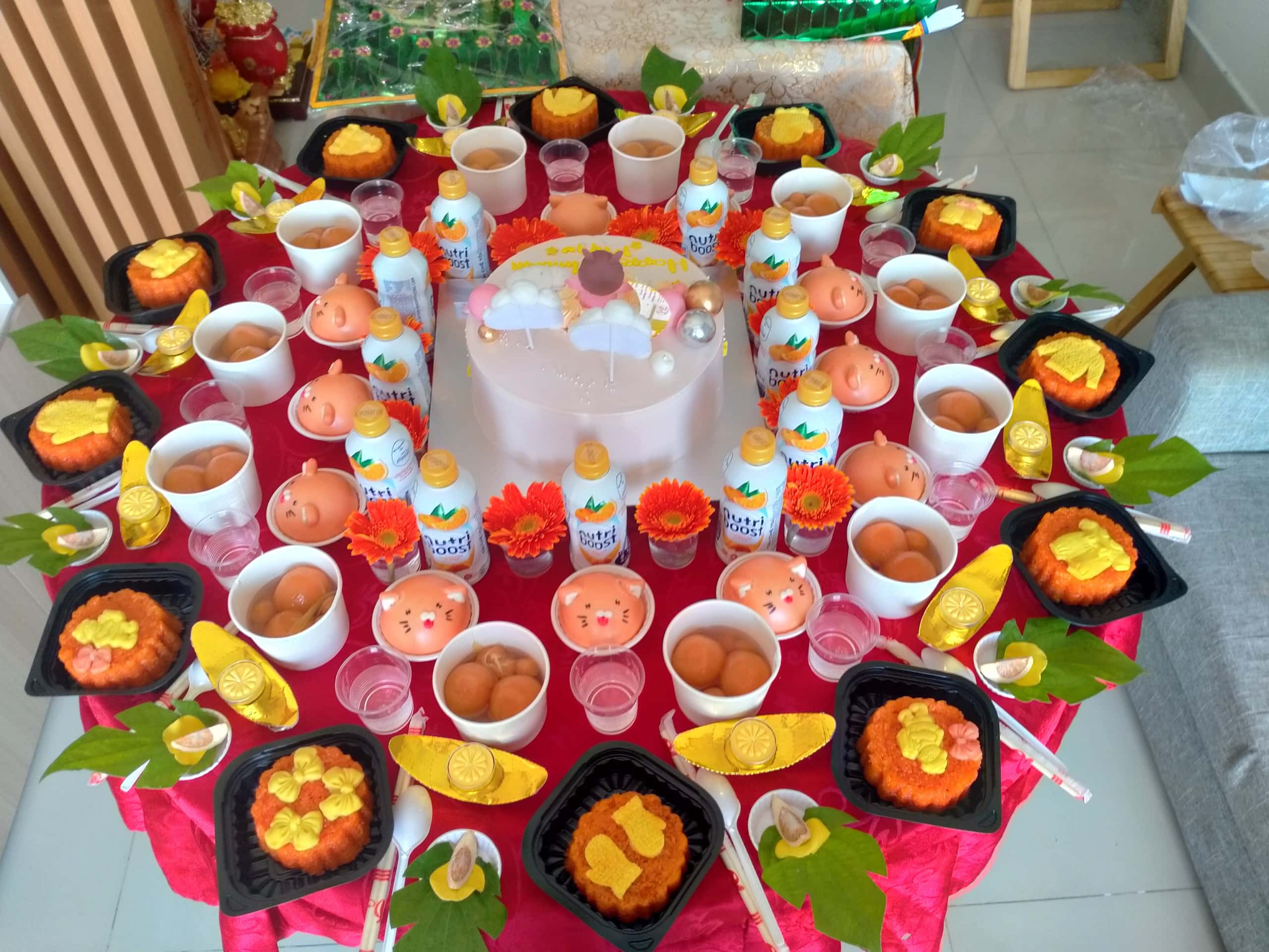 mâm cúng đầy tháng cho be gái đơn giản - Hình 4