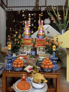 mâm cúng giao thừa trong nhà