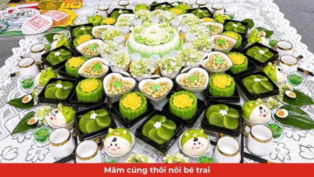 mâm cúng thôi nôi bé trai - Hình 5