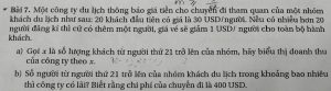 một công ty du lịch thông báo giá tiền