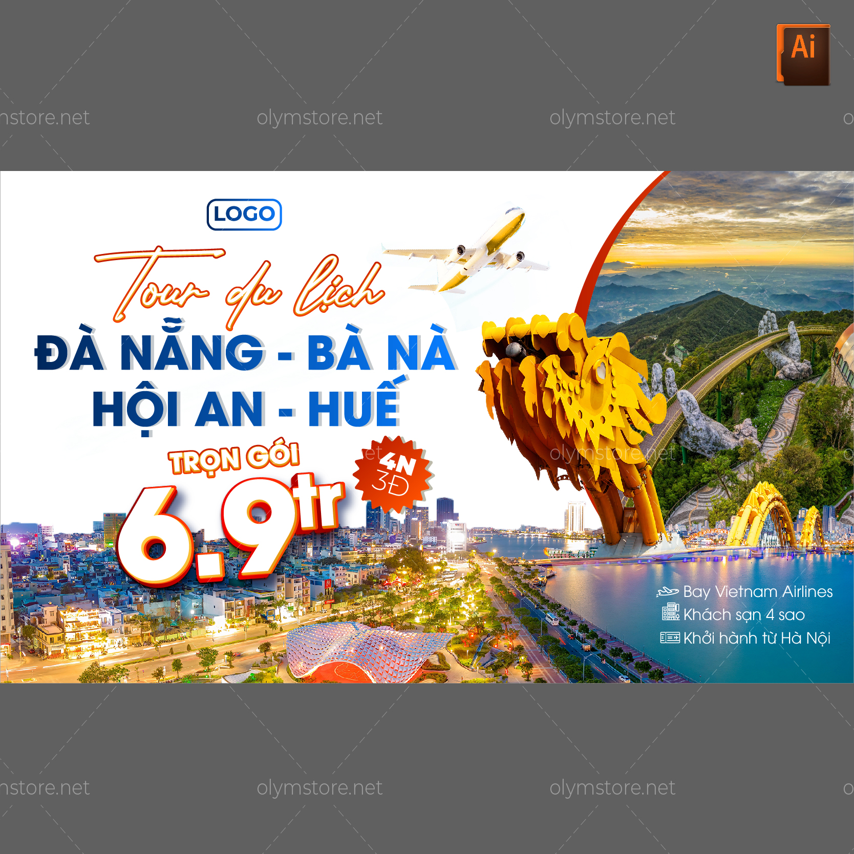 poster du lịch đà nẵng - Hình 3