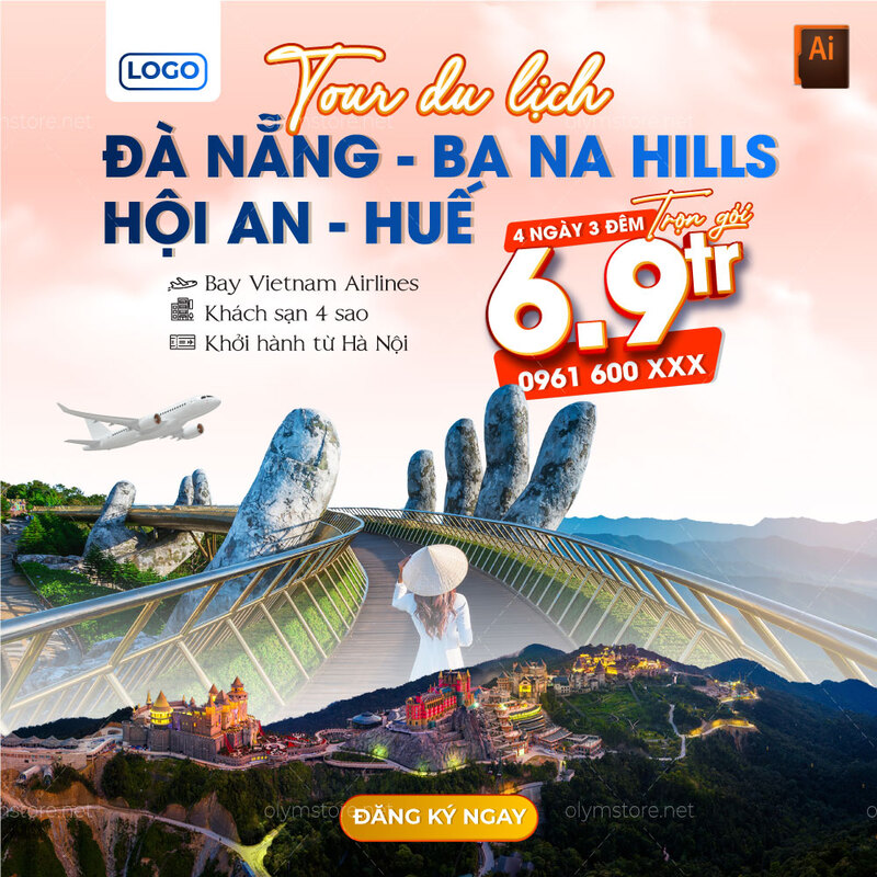 poster du lịch đà nẵng - Hình 1