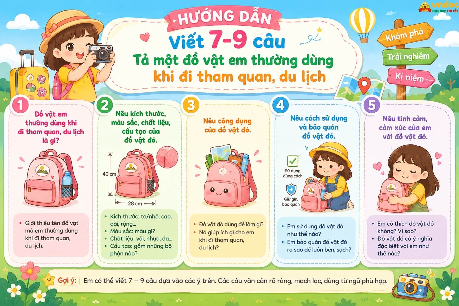 tả đồ dùng khi đi du lịch lớp 3 - Hình 3