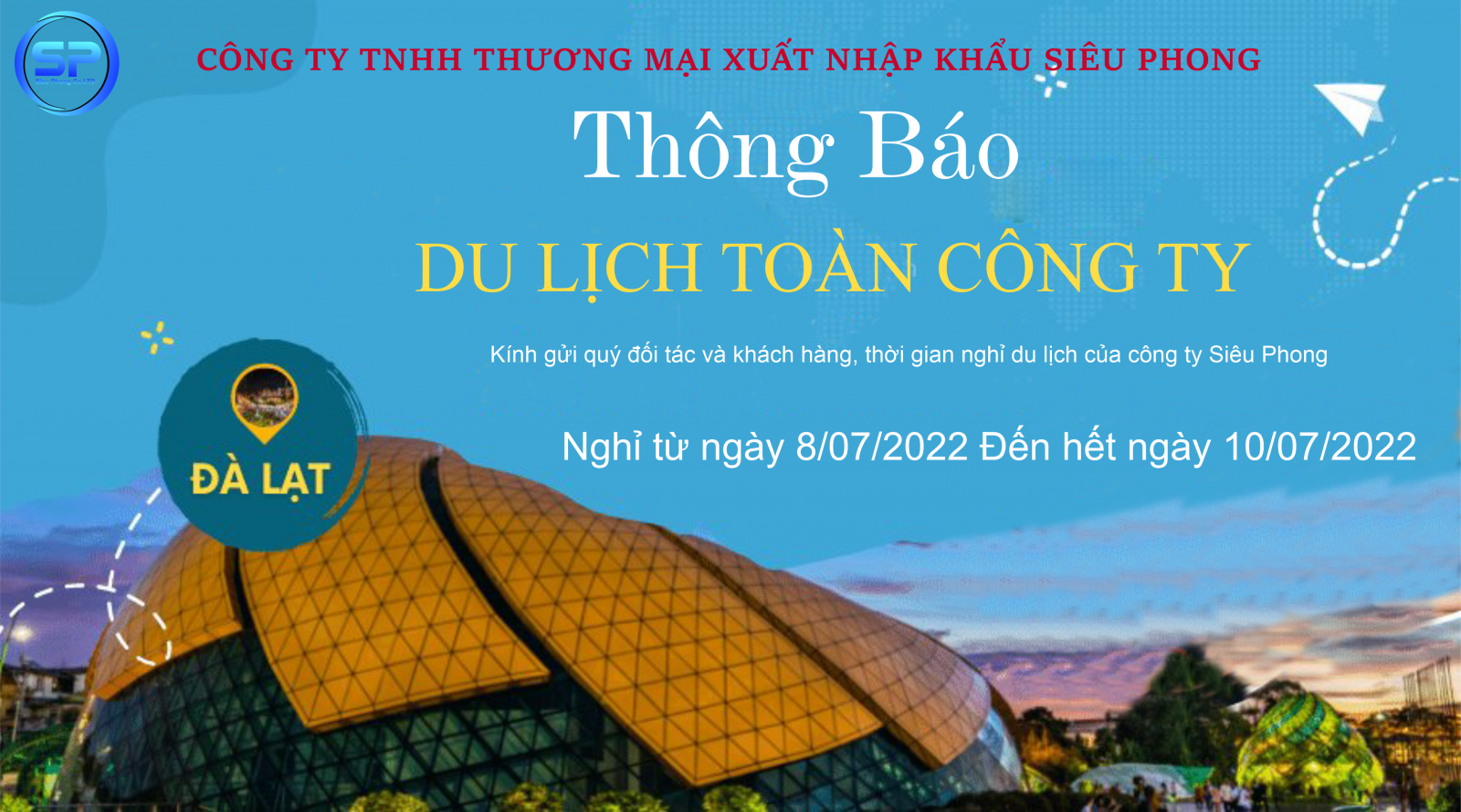 thông báo du lịch công ty - Hình 1