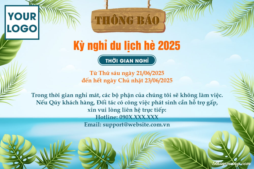thông báo nghỉ đi du lịch - Hình 4