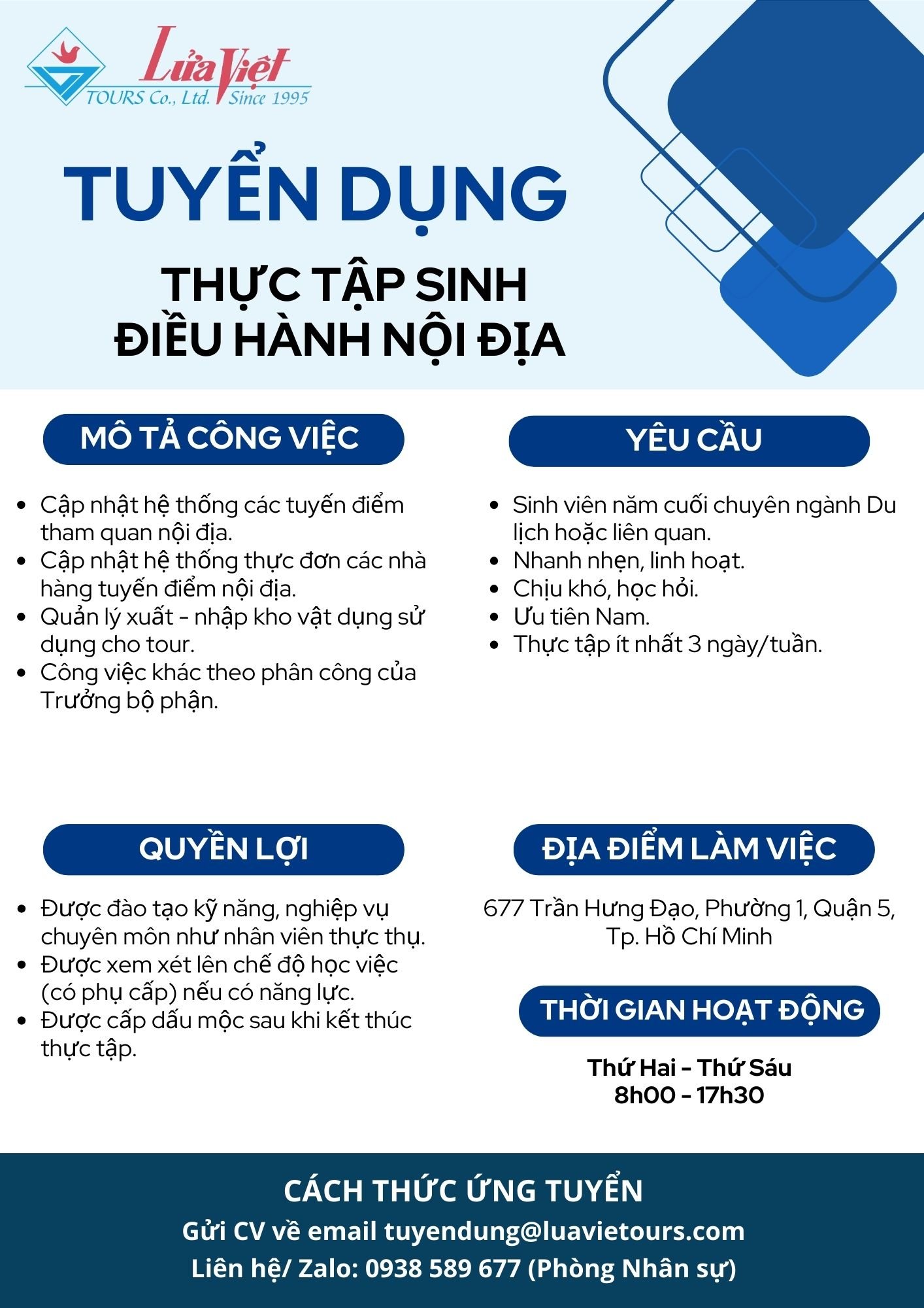 tuyển dụng thực tập sinh du lịch - Hình 2