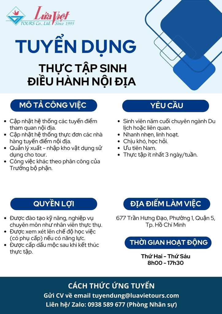tuyển thực tập sinh du lịch - Hình 3
