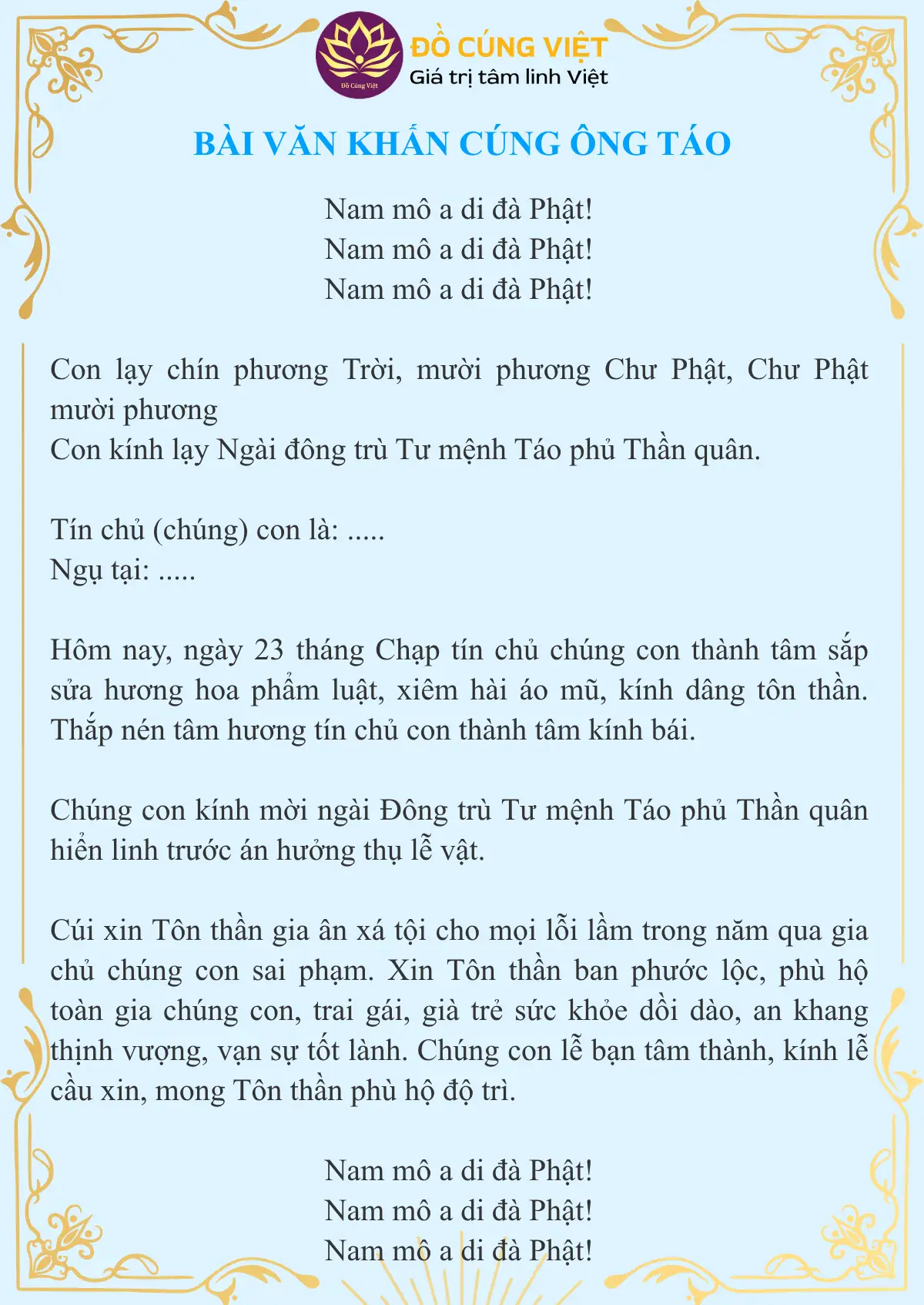 văn cúng ông táo - Hình 3
