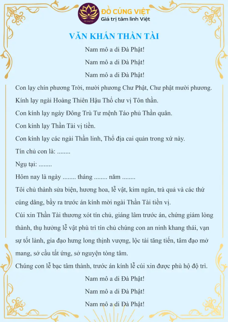 văn cúng thần tài - Hình 3