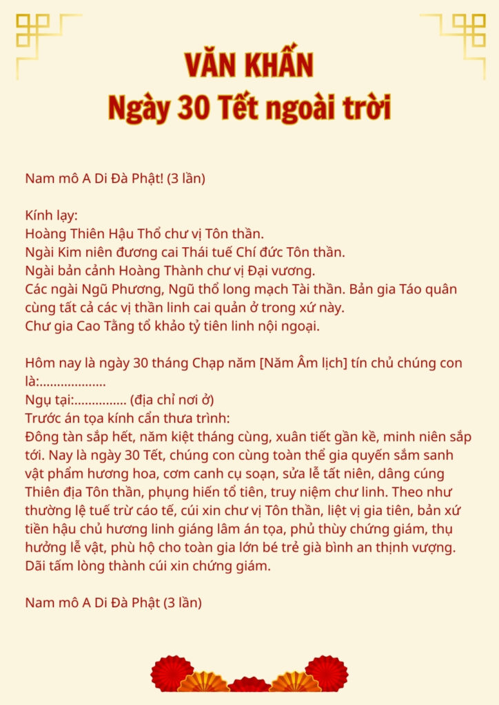 văn khấn cúng 30 tết - Hình 1