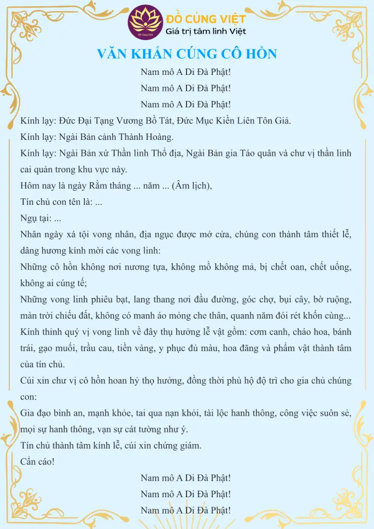văn khấn cúng cô hồn - Hình 3